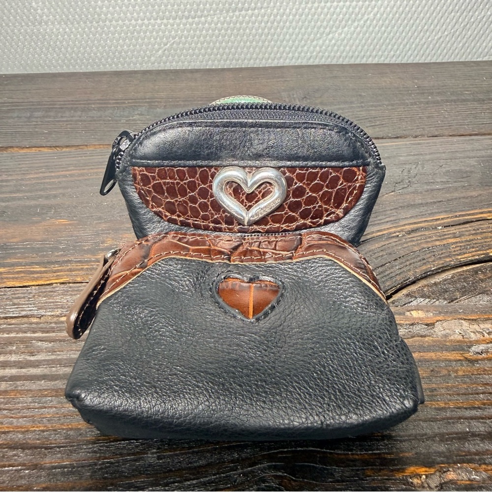 Brighton Black and Brown Heart Accent Wallet/Coin Purse (2)